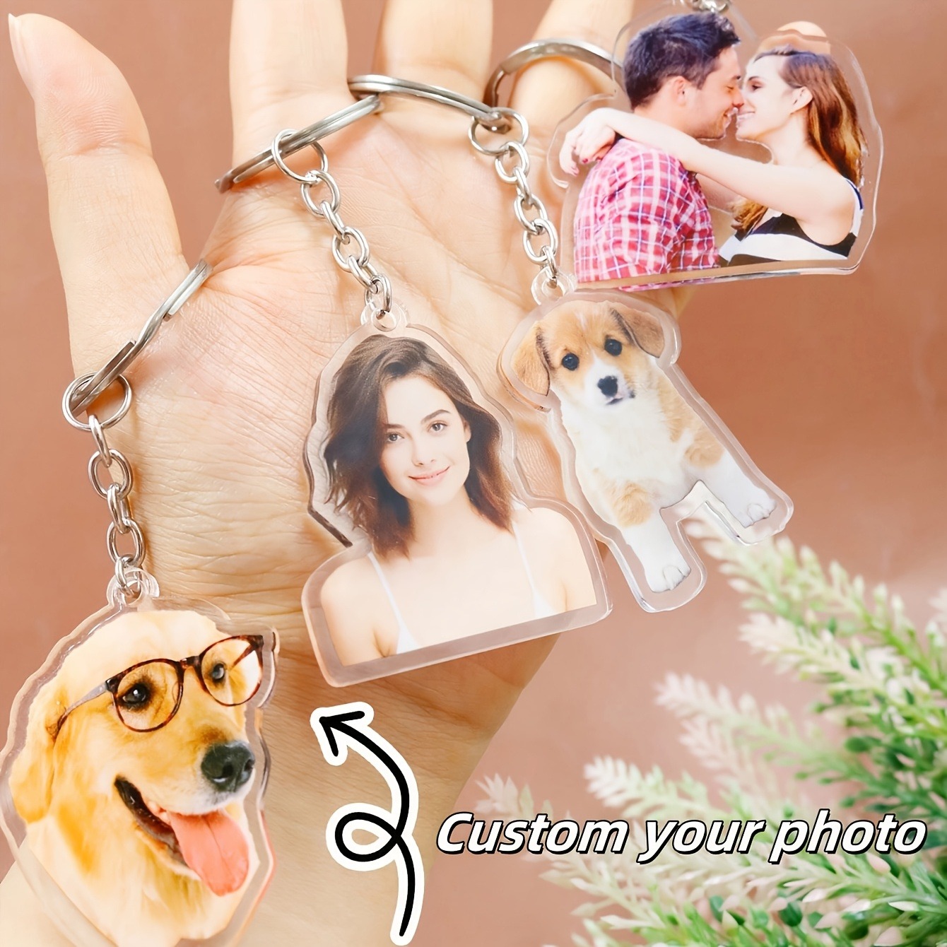 Carabiner Keychain - 1 Llavero Acrílico Personalizado con Foto
