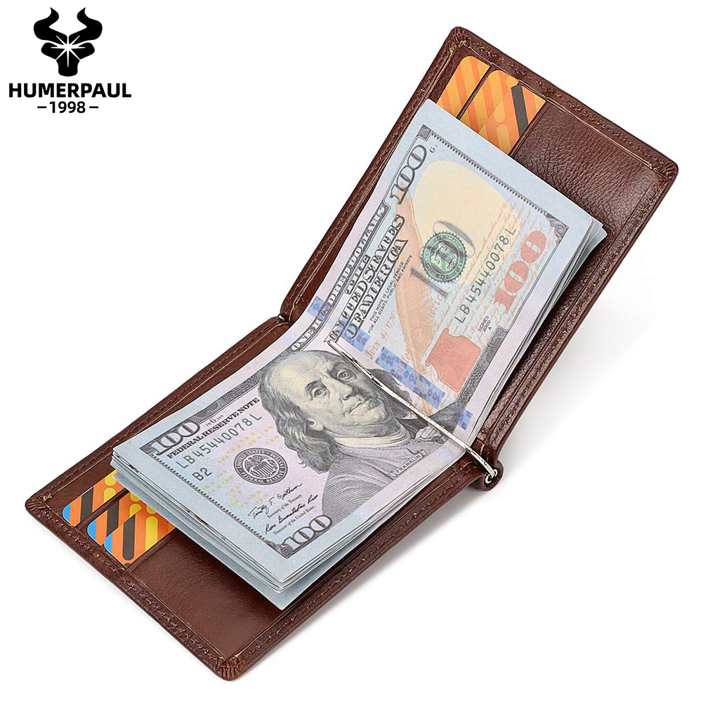 Cartera delgada de cuero genui - Money Clip Magnetic reseña y precio