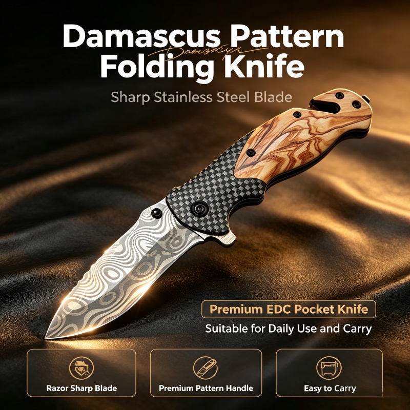 Navaja Plegable con Patrón Dam - Edc Carry Pocket Knife reseña y precio